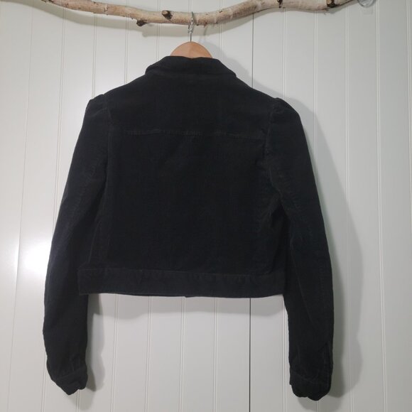 Boden Black Corduroy Cropped Friends Gilmore Y2k Dark Academia Trucker Jacket - Picture 2 of 12